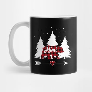 Mimi Bear Buffalo Plaid Christmas Matching Family Pajama Mug